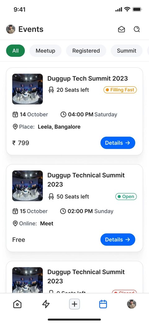 Duggup profile screen
